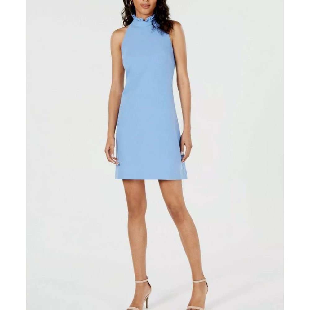 NWT Vince Camuto Ruffle Neck Shift Dress Size 4